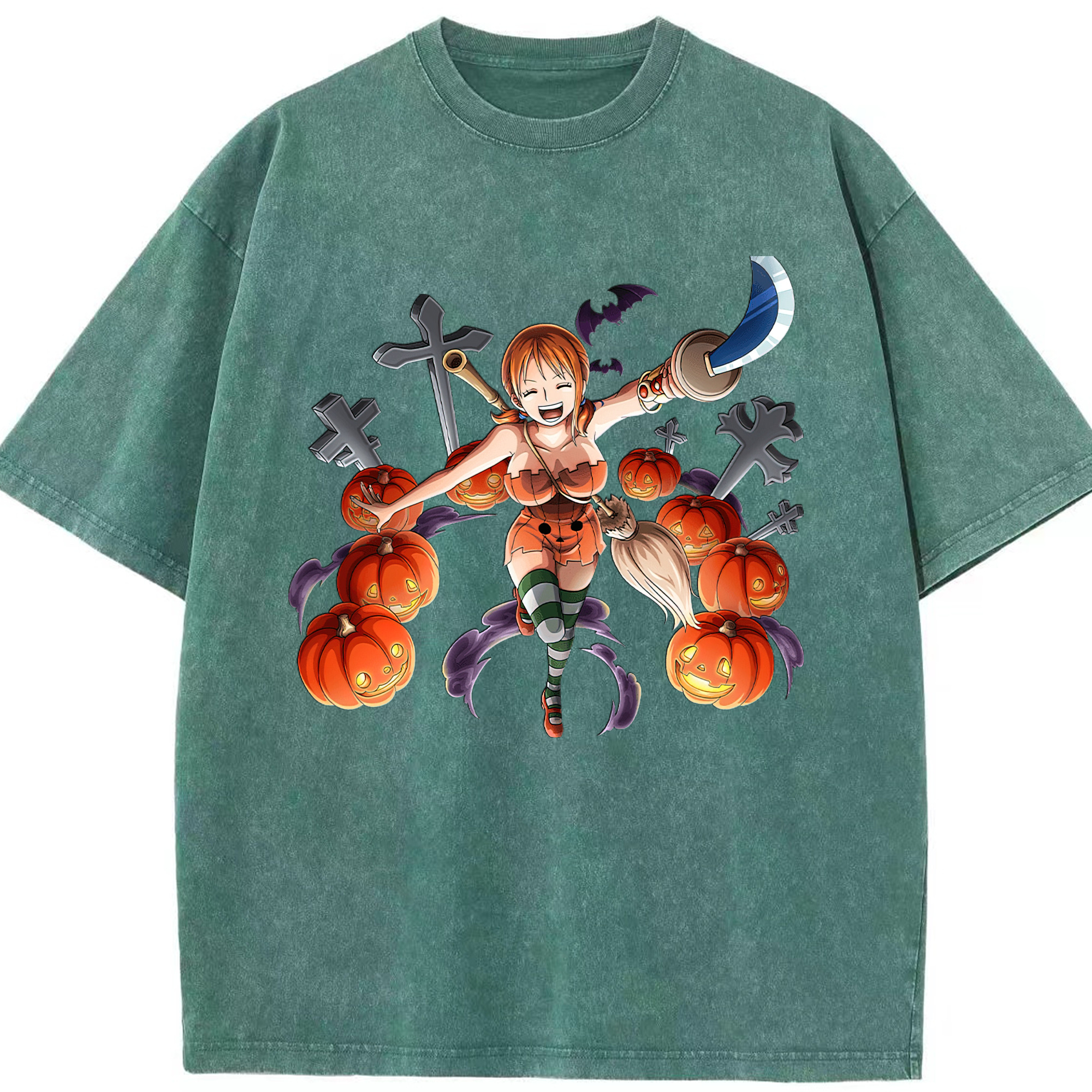 ワンピース ナミ ONE PIECE Nami 綿100% ヴィンテージ風 半袖Tシャツ（フロントプリント）